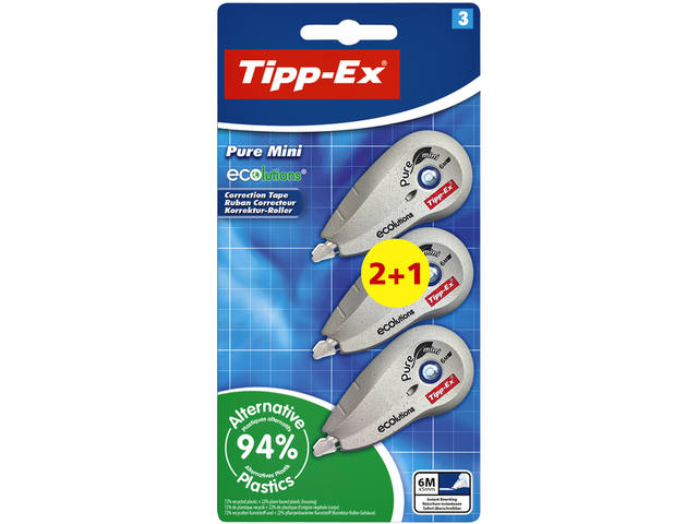CORRECTIEROLLER TIPP-EX PURE MINI 5MMX6M 2+1 GRATIS 1